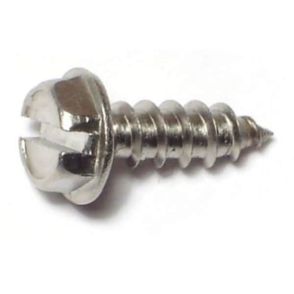 Midwest Fastener Sheet Metal Screw, #8 x 1/2 in, Zinc Plated Steel Flange Hex Head Slotted Drive, 48 PK 61406 - main